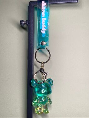 Charm Buddy Keychain - Blue, Green & Yellow Bear